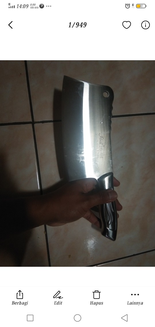 E1012b Pisau Dapur - Golok Cincang Daging Dan Tulang Bahan Stainless Steel Spesial Potong Tulang