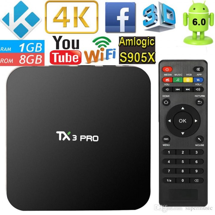 TV BOX-Android TV Box TX3 Pro 1GB 8GB Android 6.0 Marshmallow FULL KODI