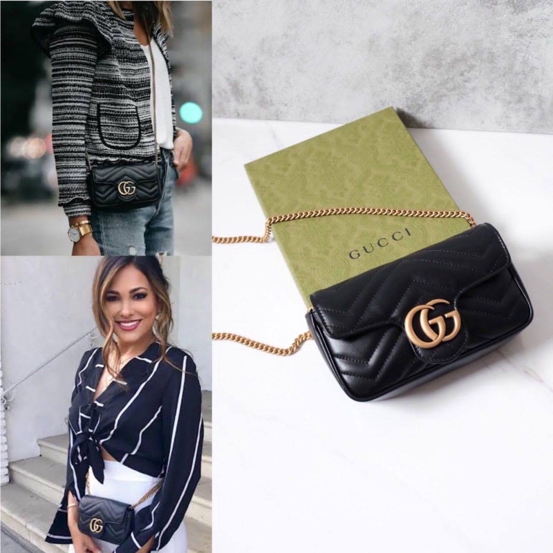 bag Gucci tas Super Mini Marmont in Black