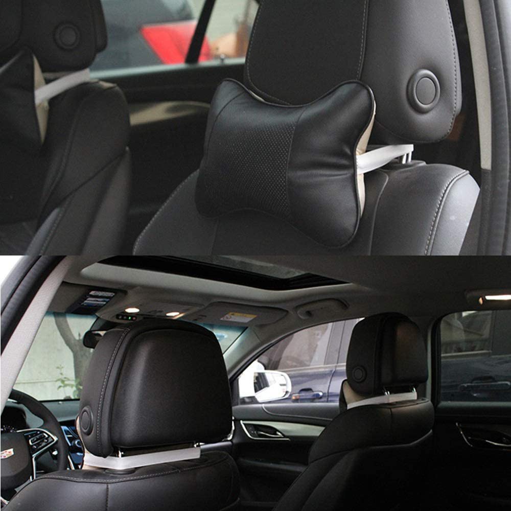 Cotton PVC Kulit bernapas sandaran kepala mobil interior mobil bantal leher bantal tulang mobil