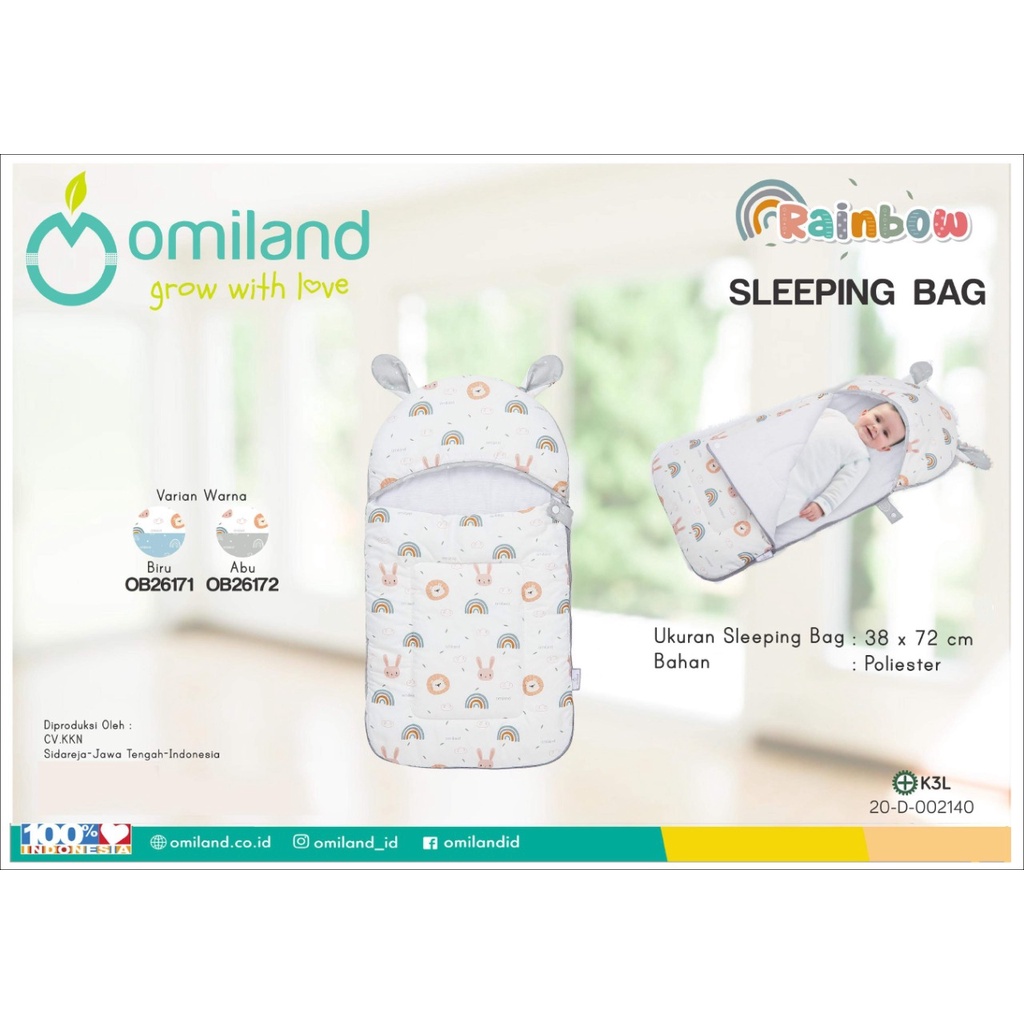 OMILAND SLEEPING BAG / KANTONG TIDUR BAYI PANDA SERIES  / RAINBOW SERIES / ALPACA SERIES / SLOTH SERIES / SAILOR SERIES OMILAND