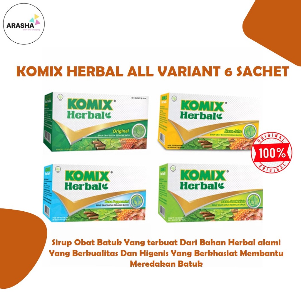 

KOMIX HERBAL All Varian Obat Batuk Berdahak [1 Box 6 Sachet]