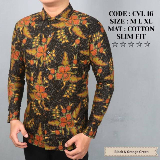 KEMEJA BATIK PRIA SLIM FIT KEREN MODERN BAJU BATIK KUALITAS MALL MEWAH LB253