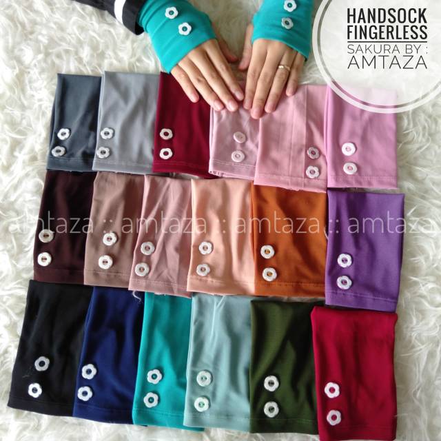 [BISA COD] Handsock Fingerless Sakura Premium By Amtaza | Handsock jempol pita amtaza | manset jempol pita amtaza | handsock jempol kancing