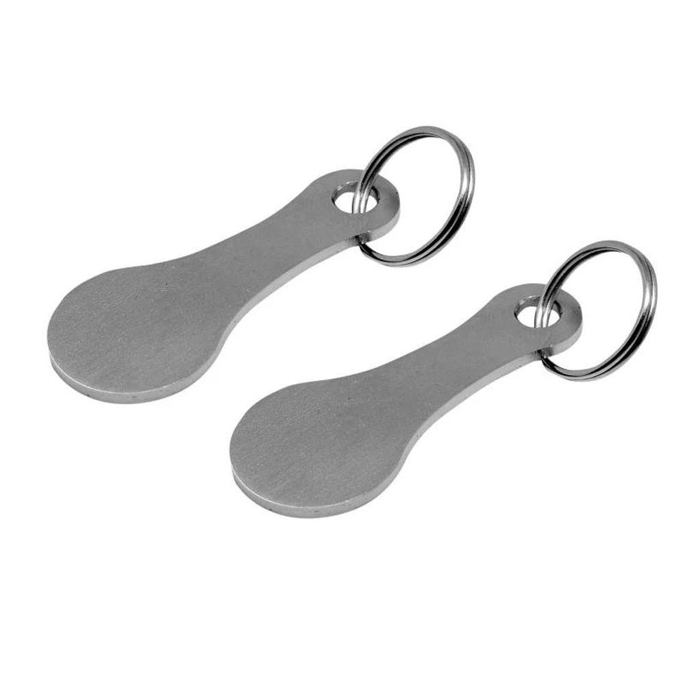 Needway   Troli Belanja Token Silver Metal Key Ring Decorative Key Hook Gantungan Kunci Hias