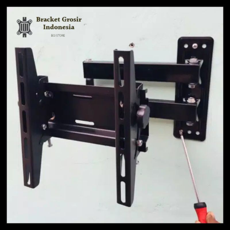 BRACKET TV 32&quot; 40&quot; 43&quot; swivel 4 arah Termurah Bahan Tebal