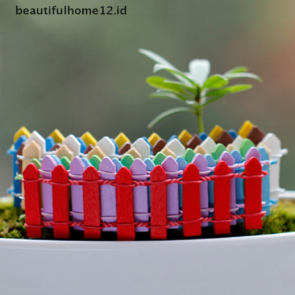 【beautifulhome12.id】 Wood Fence Palisade Miniature Fairy Garden Home Houses Decoration Mini Craft Micro Landscaping Decor DIY Accessories .