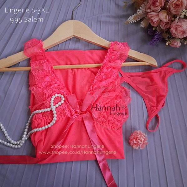 M L XL XXL XXXL Premium Hannah Lingerie Sexy Baju Tidur Seksi Lingerie Bigsize Lingering Wanita 995