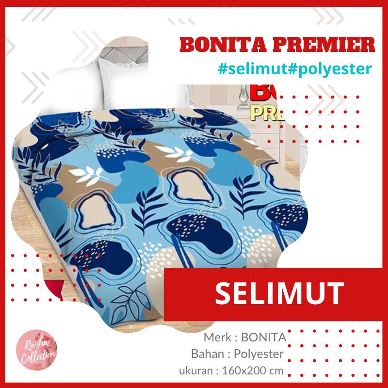 RC Bonita Premier Selimut Dewasa Minimalis Bunga dan Karakter Anak Ukuran 160x200 Motif Alicia Cassablanca Lol Doraemon Clara Harga Murah Berkualitas