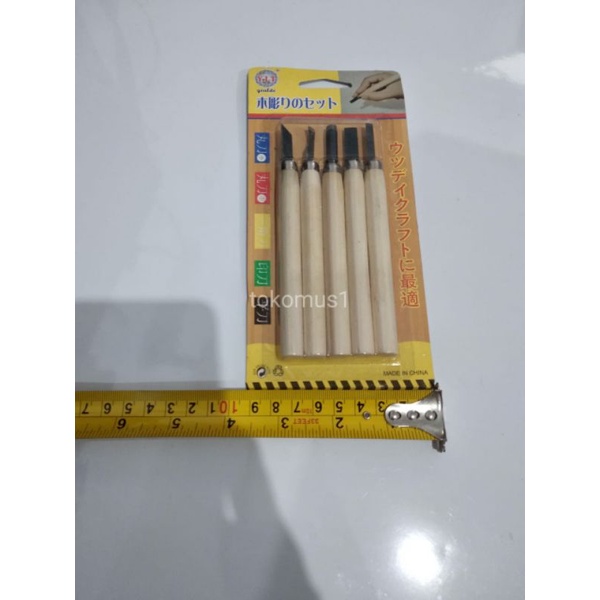 SET PISAU UKIR ALAT PAHAT KAYU WOOD CARVING KNIFE 5 IN1