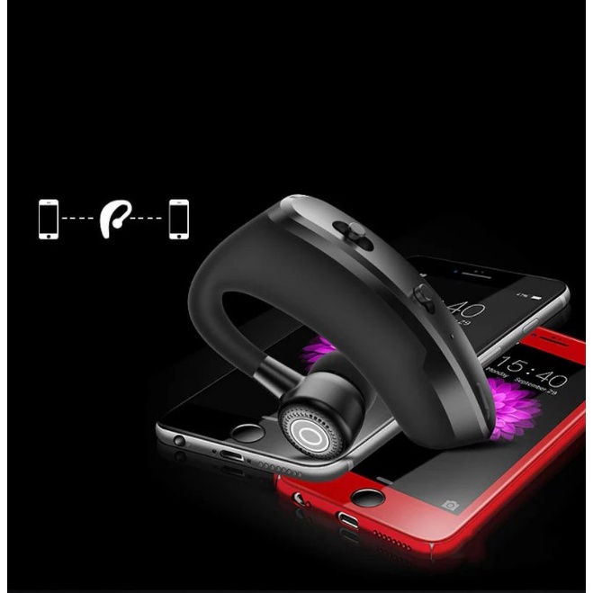 ⚡YZ (COD) V9 LED Bluetooth Earphone 5.0 Wireless Headset 8D Bass Handsfree Single Business With Microphon Henset Sports Headphone Garansi