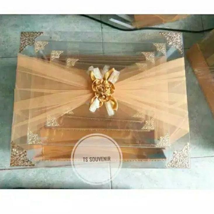 

○ Kotak hantaran / kotak seserahan / box hantaran mika tile 1 set gold ➷