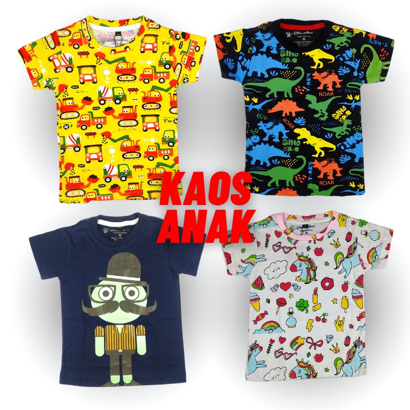 Kaos Anak Full Print motif Perempuan Laki laki