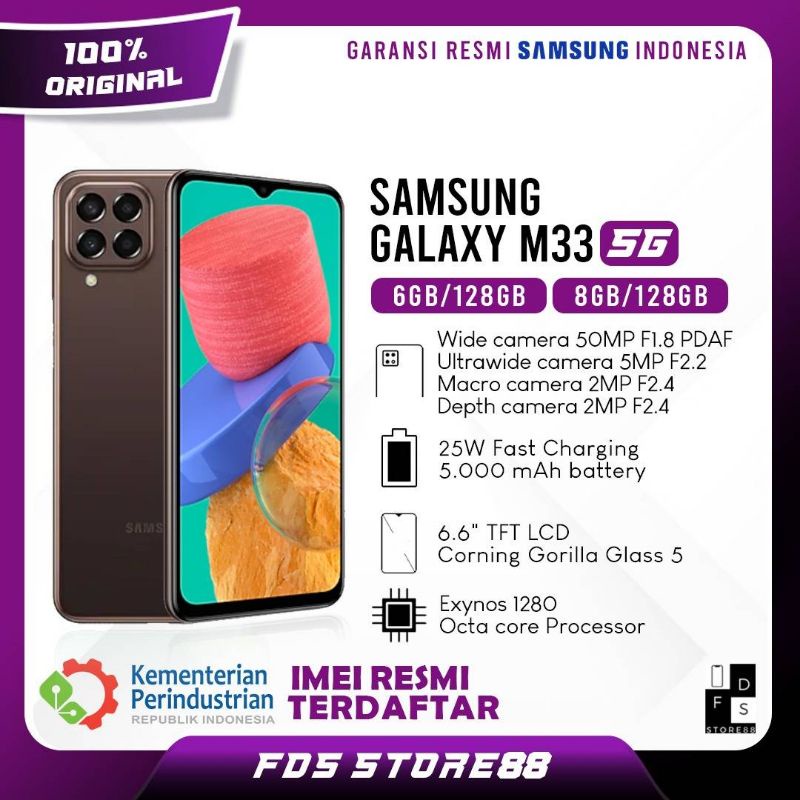 Samsung Galaxy M33 5G 6/128 GB 8/128 GB Garansi Resmi SEIN