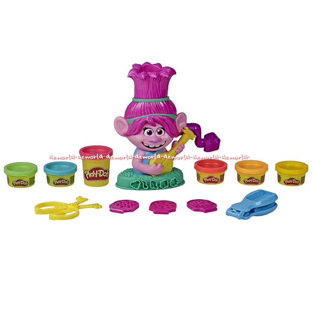 PlayDoh Trolls Poppy Mainan Playdoh Boneka Trolls Dengan Cetakan