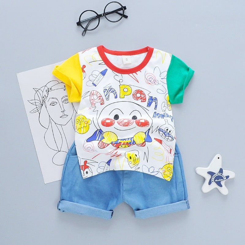 Setelan Anak Cowok Tema Anpanman | Setelan Baju Anak Import , Baju Anak Kartun | Harga Grosir