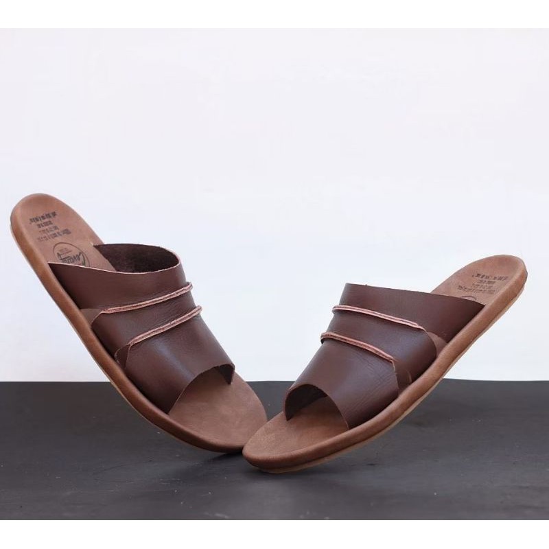 TAIM BROWN Sandal pria kulit asli cevany original handmade sandal jepit kulit pria bisa COD