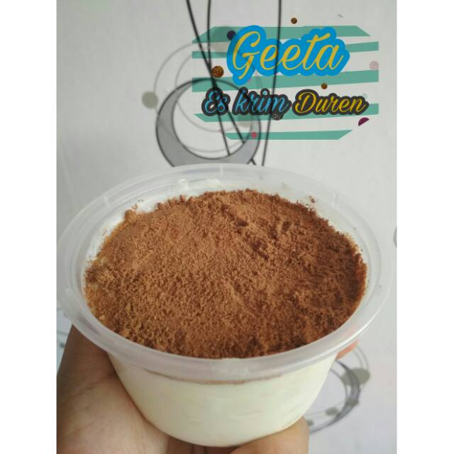 Geeta es krim duren topping milo