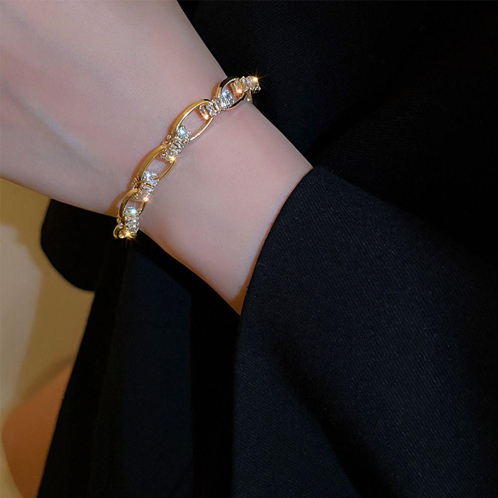 Preva Gelang Ladies Cubic Zirconia Rantai Ganda Kristal Adjustable