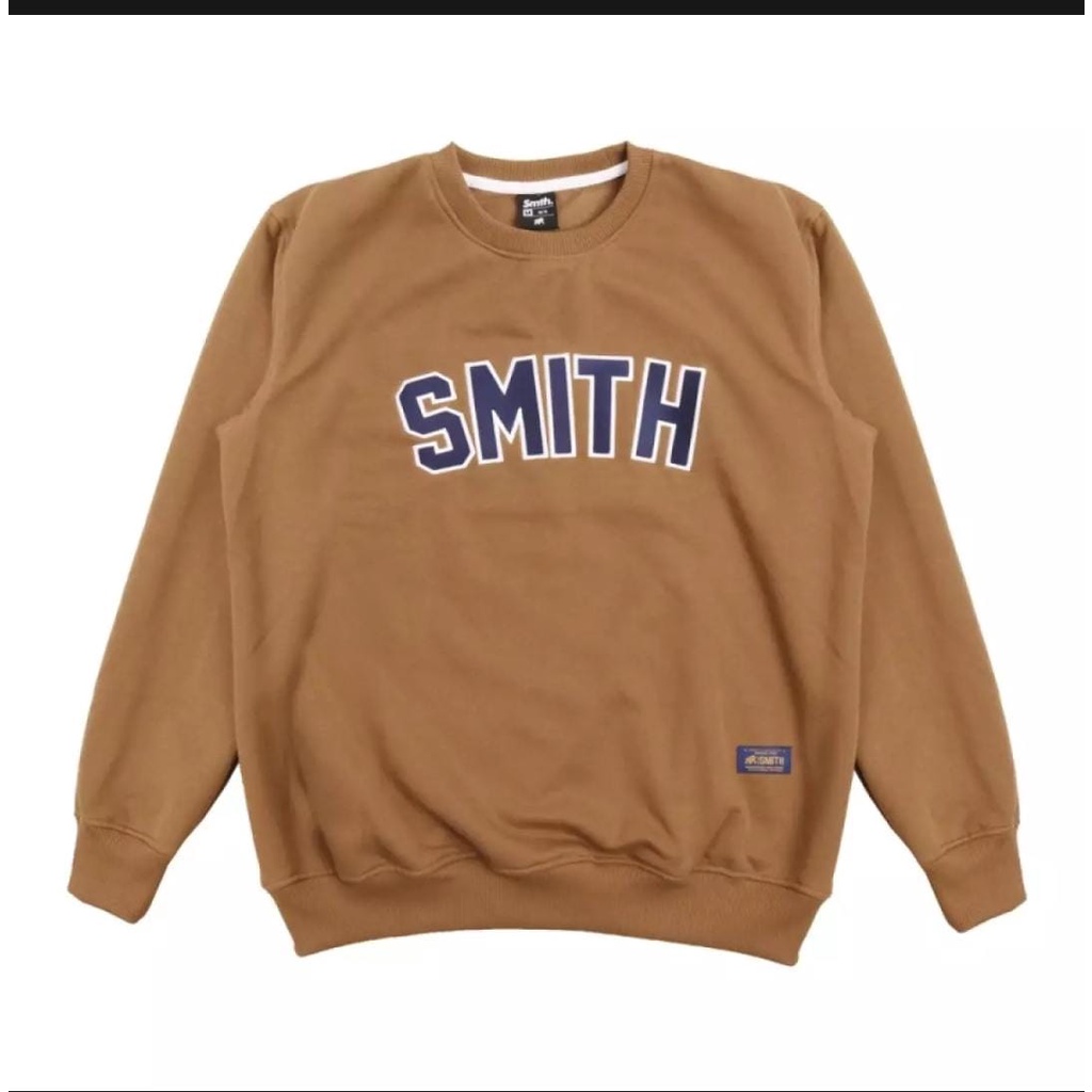 COD/ terpopuler / terlaris / House of Smith Crewneck Mocca- Crenf White / sweater crewneck smith pria-Wanita