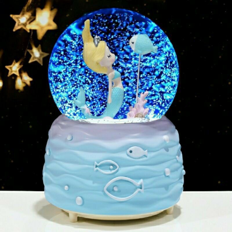 NC READY- Snowball Kotak Musik Mermaid/Snow Globe /Bola Kristal Mermaid Putri duyung