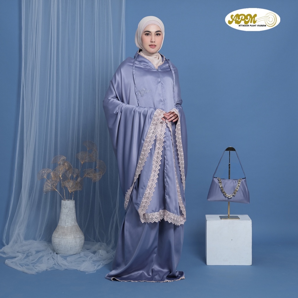 Apm Mukena - Mukena Dewasa 2 In 1 Aleena Renda Motif Mewah Daily Apm