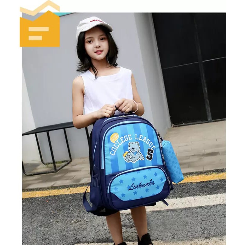 Tas Sekolah Import Tas Ransel Fashion Double Decker 2020 Backpack SD Tas Fashion Tas Boneka S