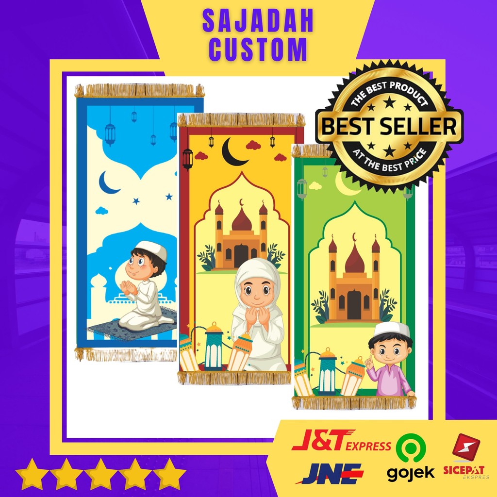 Sajadah Anak Custom / Sajadah Anak Custom Nama Full Design Printing