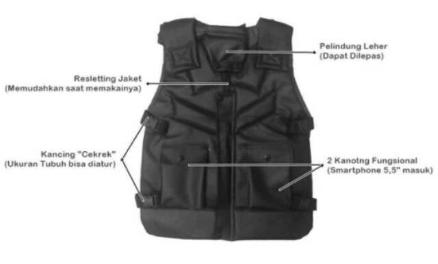 Rompi Motor Sakatsu RS70 | Vest | Tutup Dada | Body Protector Bikers Fungsional