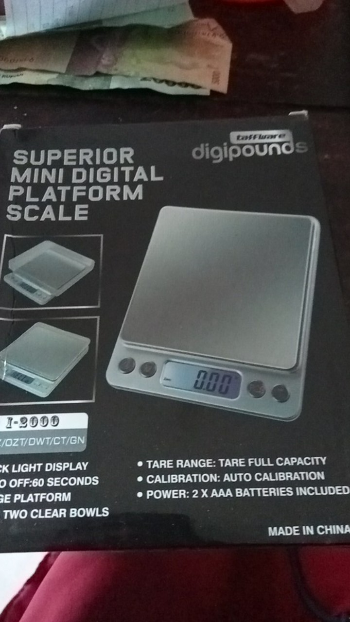 Taffware Digipounds Timbangan Dapur Mini Digital Scale 3000g 0.1g - I2000 - Silver
