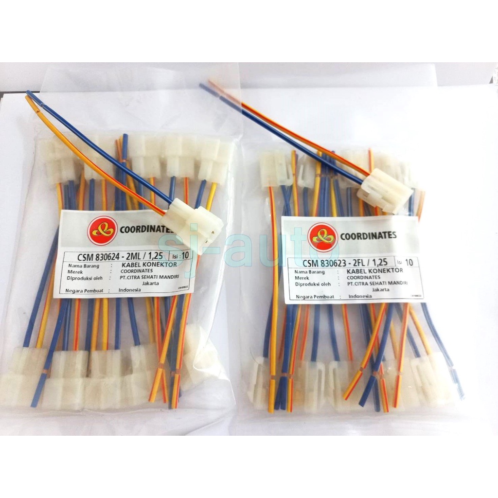 Soket isi 2 dengan kabel dan pengunci merk Coordinates connector 2 pin