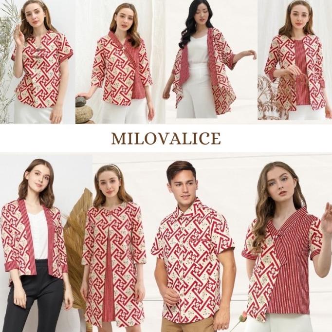 BAJU BATIK COUPLE FAMILY - DRESS BATIK IMLEK NATAL - BRICK SERIES