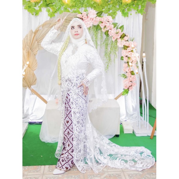 kebaya akad murah gaun Ijab pemberkatan baju nikah wanita putih preloved bekas second pengantin xl