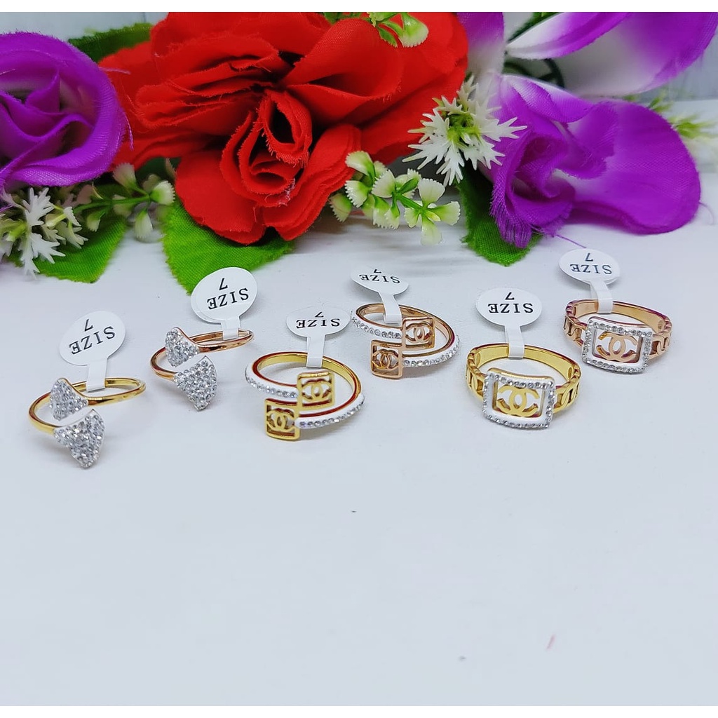 Titanium cincin wanita mata perhiasan fashion 0066-0068