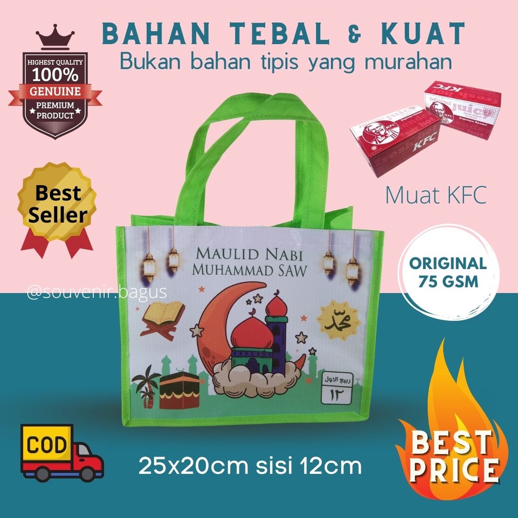 Tas Souvenir Maulid  Isra Miraj Nabi Muhammad SAW Goodie Bag Maulid Maulud isro miroj hari guru
