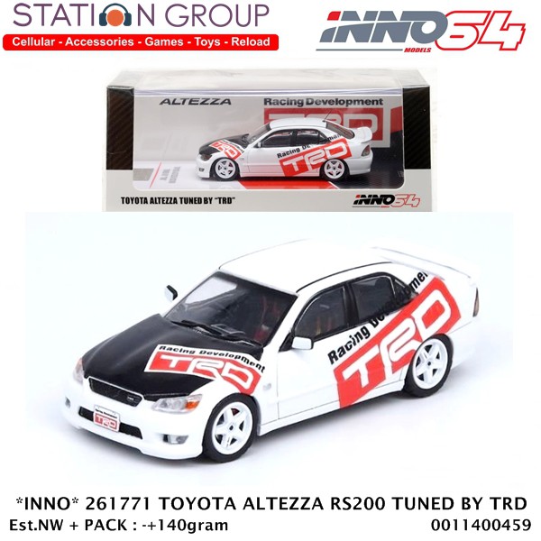 INNO 64 261771 TOYOTA ALTEZZA RS200 TUNED BY TRD WHITE 1-64 - DIECAST