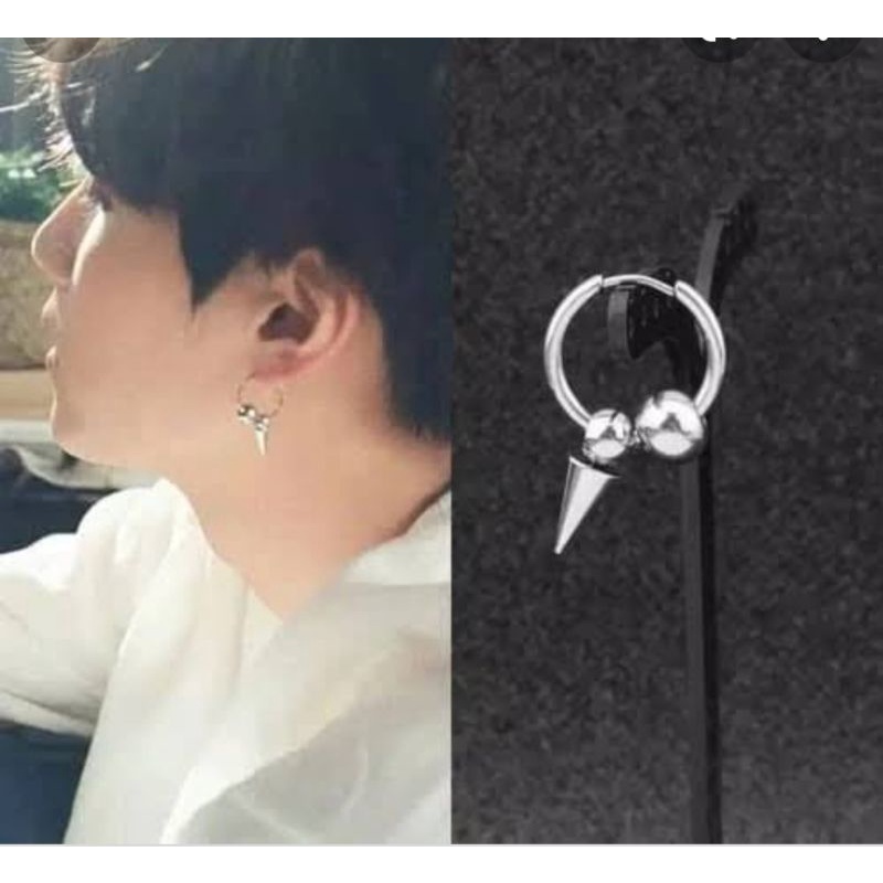 Anting Titan BTS Titanium Anting Metal Cowok Anting import Harga Per Pcs