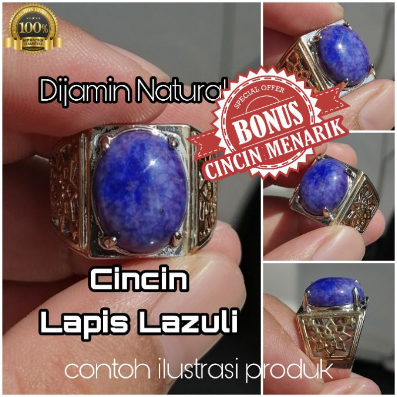 Cincin Lapis Lazuli Asli Natural Murah Meriah