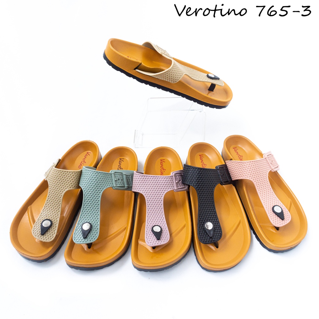 Sendal Jepit  Casual Wanita Verotino 765-3 motif prisma sarang lebah