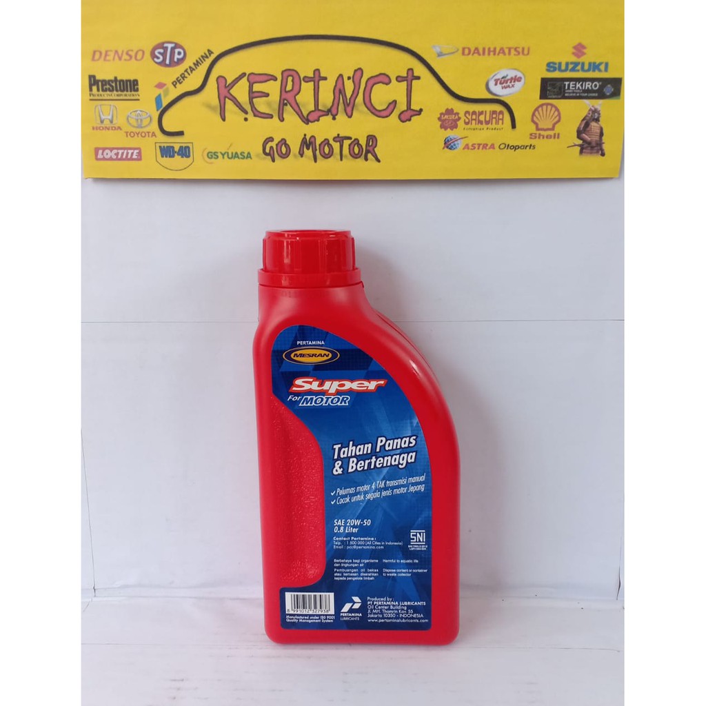OLI MESRAN SUPER MOTOR 0.8L PERTAMINA - OLI MOTOR MESRAN SUPER PERTAMINA