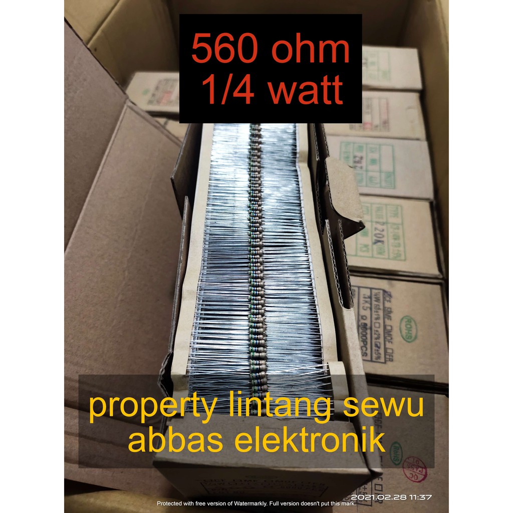 10PCS resistor 560 ohm 0.25 watt