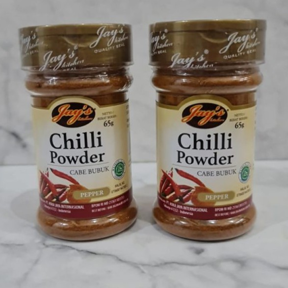 

CHILI POWDER 65 GRAM / CHILI FLAKES JAYS 45 GRAM