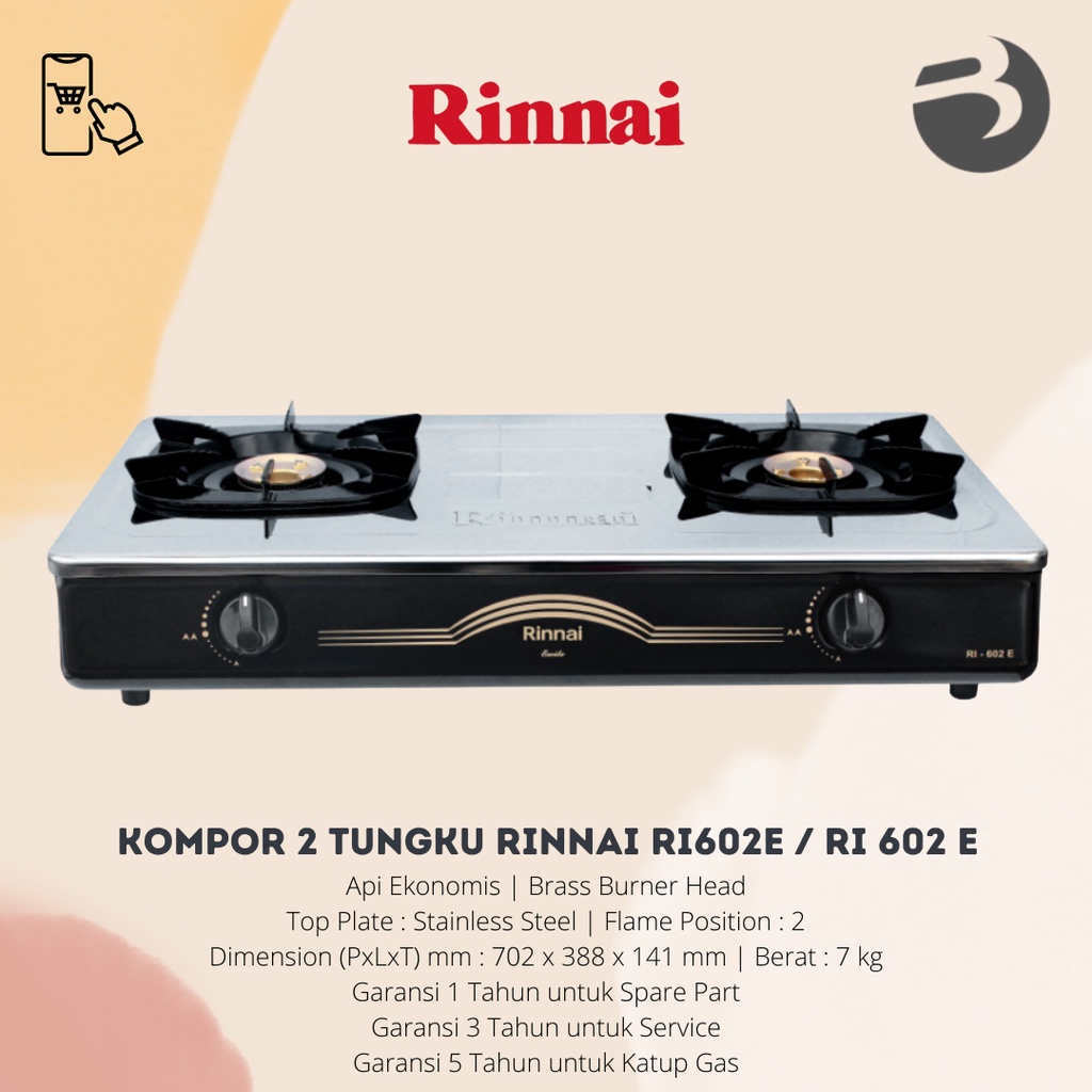 KOMPOR 2 TUNGKU RINNAI RI602E / RI 602 E