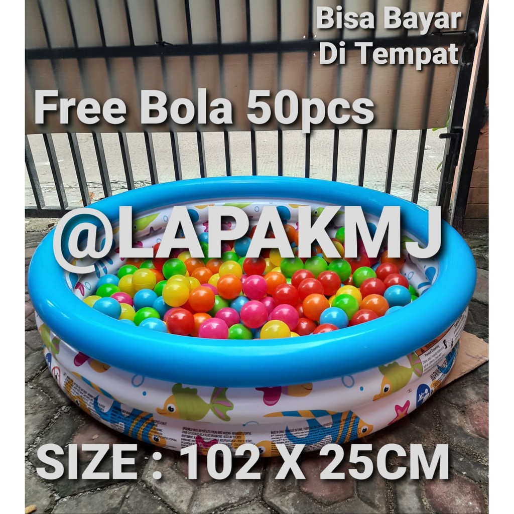 Bestway Kolam Renang Anak Mandi Bola Ocean Pool 102 x 25 cm + Mandi bola 50Pcs