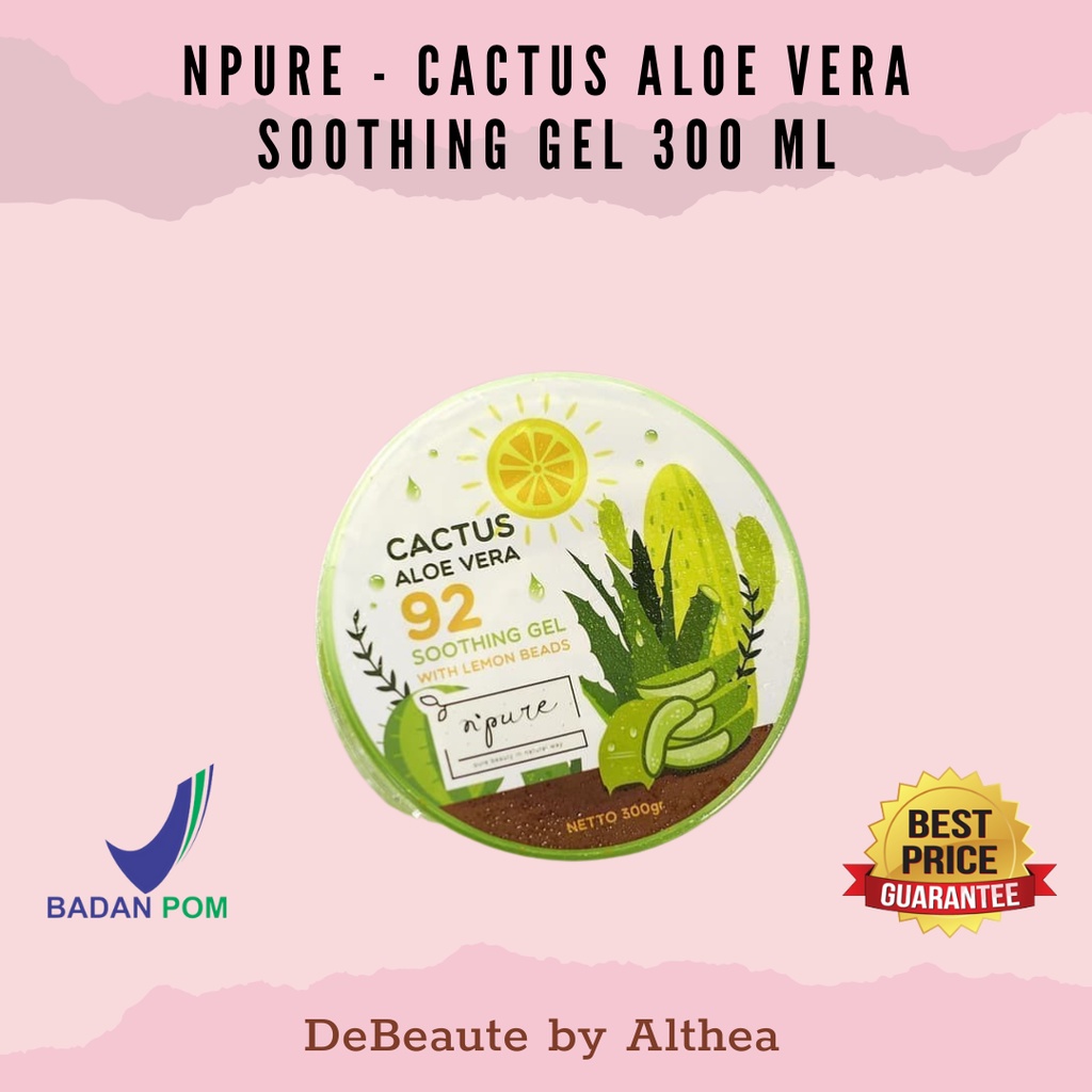 NPURE Cactus Aloe Vera Soothing Gel 300 ml (JAR)