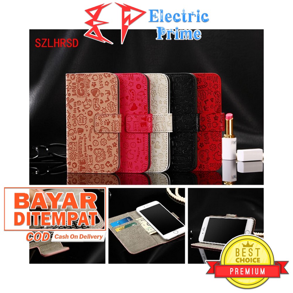 Case OPPO F7 Flip Leather Casing Wallet PU Bag Cover Shockproof Pelindung