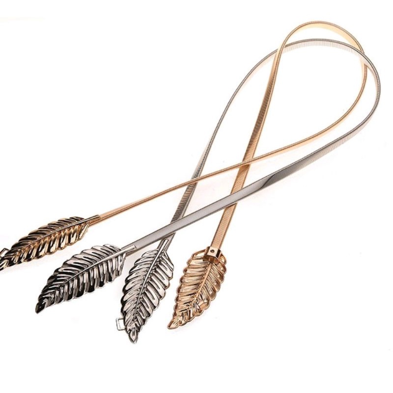 Ikat Pinggang Wanita Tali Spiral Elastis Motif DAUN LEAVES Korea Fashion Womens Belt