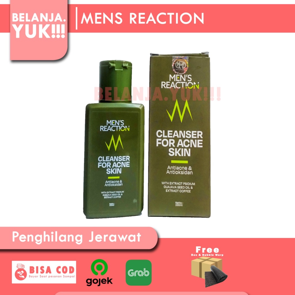 SABUN CAIR PENGHILANG JERAWAT DAN BEKAS JERAWAT BRUNTUSAN AMPUH MENS REACTION ACNO CLEAN OUT LIQUID