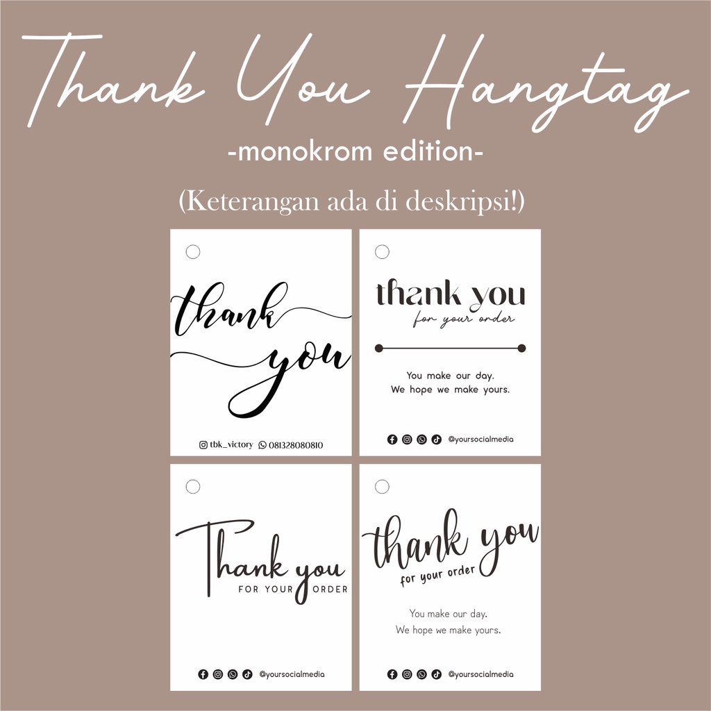 

Hashtag Thank You 'Monokrom Edition' - Gantungan Hampers