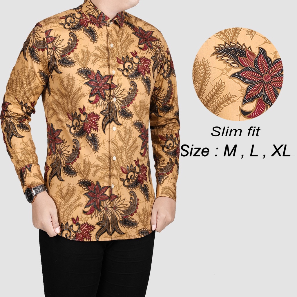 BAJU PRIA/COWOK KEMEJA BATIK PREMIUM SLIMFIT LENGAN/TANGAN PANJANG/PENDEK